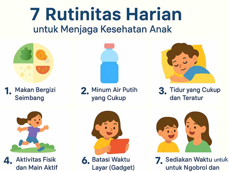 7 Rutinitas Harian untuk Menjaga Kesehatan Anak